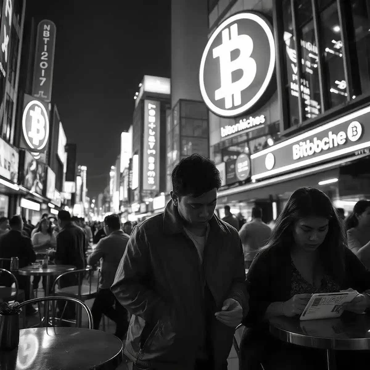 Graphique montrant la volatilité d'une cryptomonnaie sur un écran