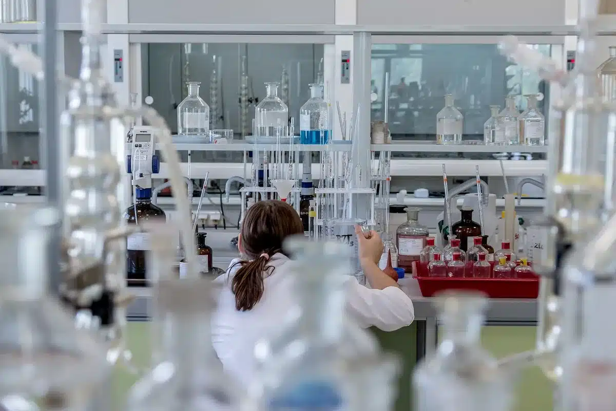 Fiche de laboratoire et tube à prélèvement illustrant une numération formule sanguine