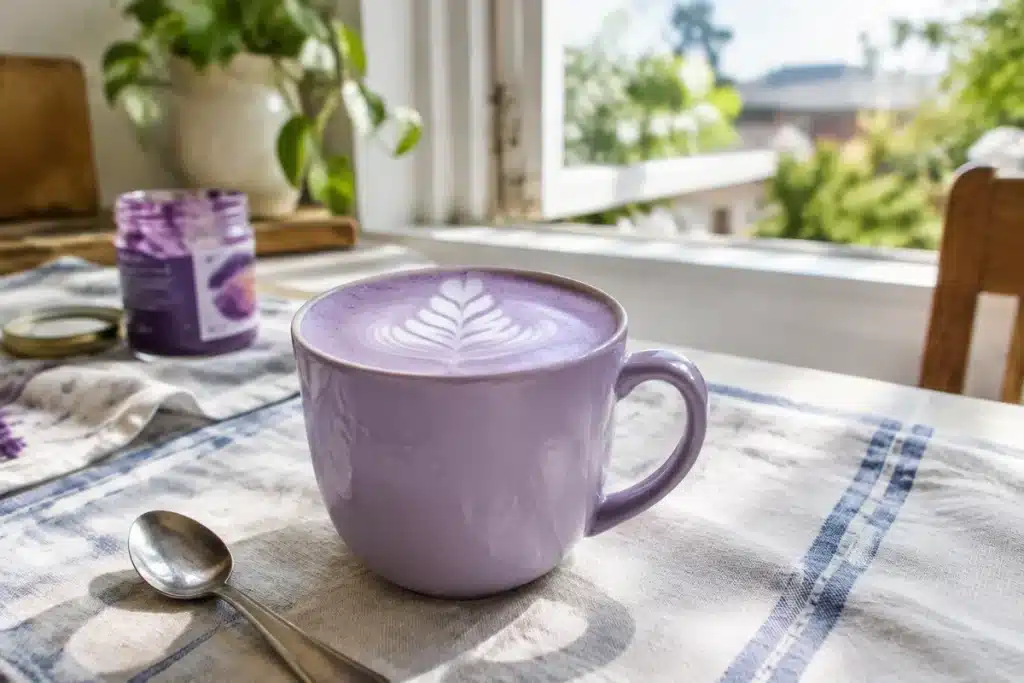 Ube latte : recette maison et origine de la boisson violette